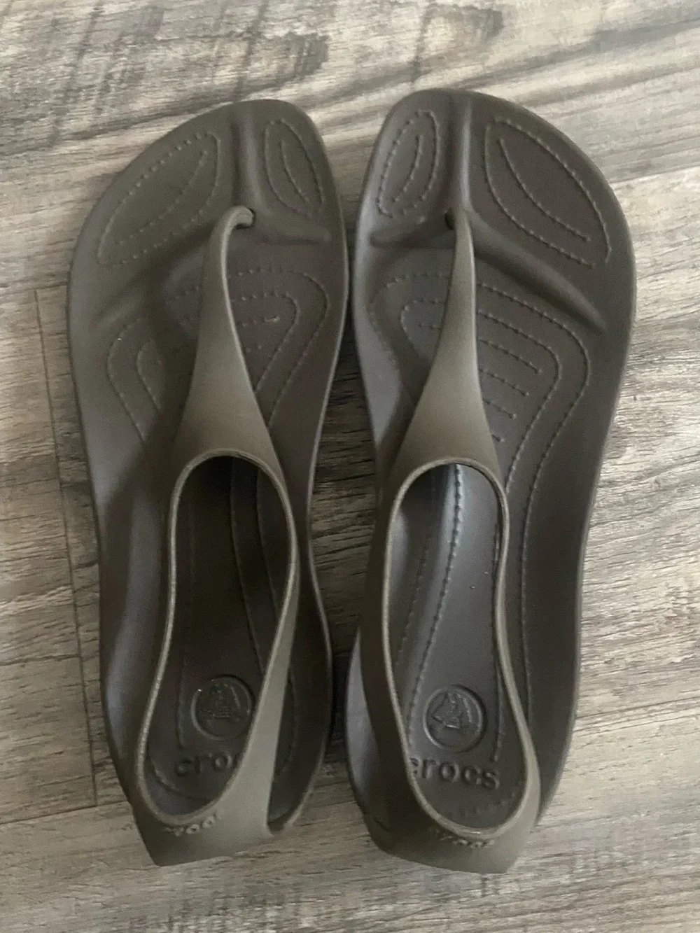 CROCS Women's Brown Slingback Thong Sandals